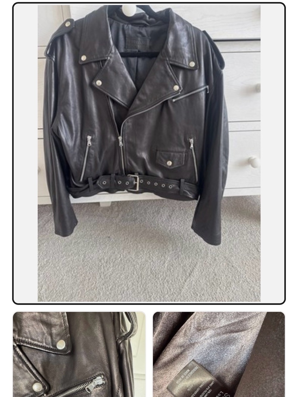 SPRWMN Black Lambskin Leather Moto Zip Jacket